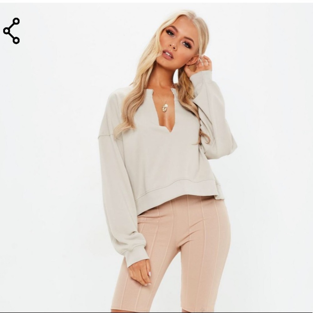 sand long sleeve crewneck sweater